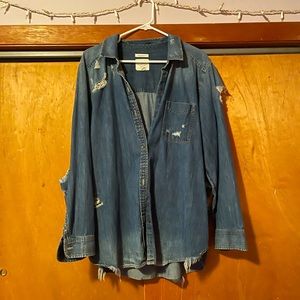 American Eagle Outfitters Distressed Shirt